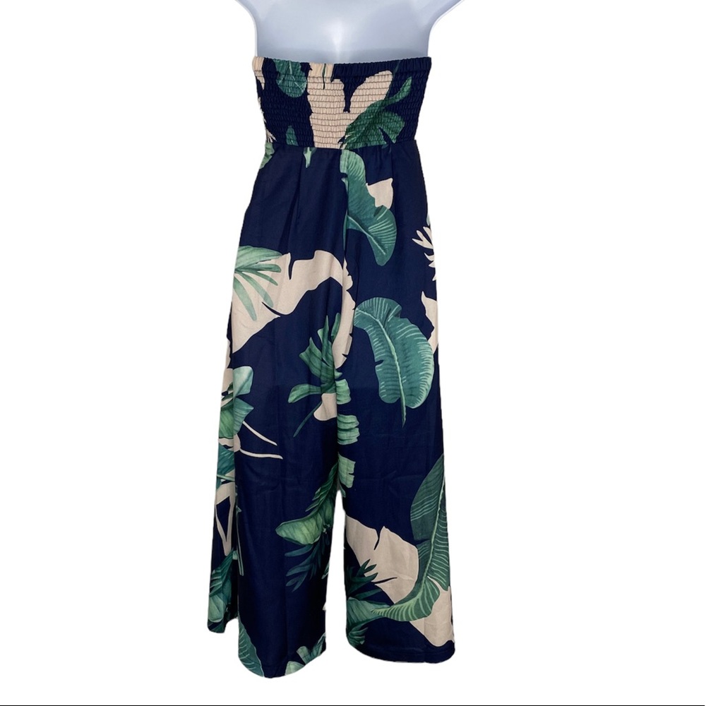 Lulus strapless navy print romper size M - Picture 2 of 4